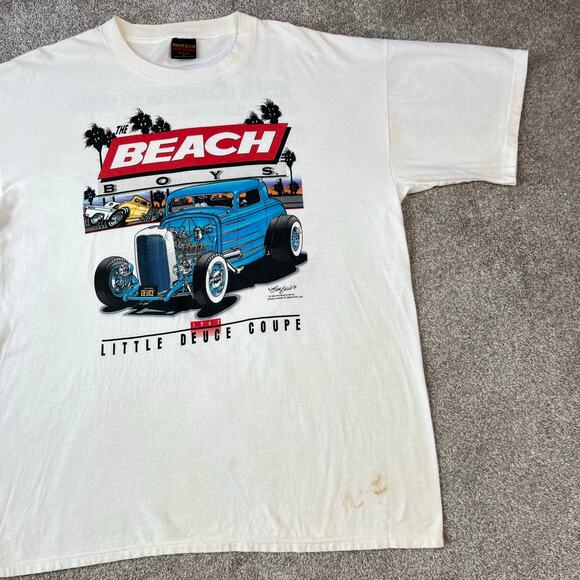 Vintage Brockum The Beach Boys 1994 Little Deuce Coupe T-Shirt Size XL White - Picture 10 of 12